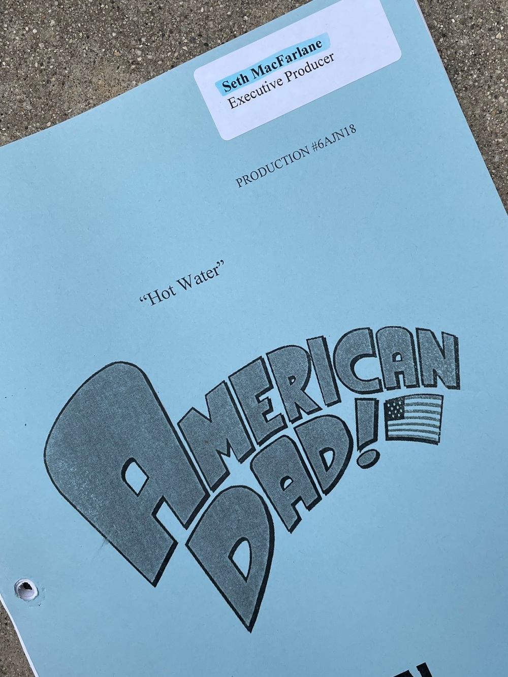 American Dad Seth Macfarlane EP 2011 Production Used Table Script Hot Water RARE